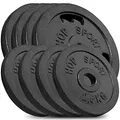 Produktbild: Hop-Sport Gusseisen Hantelscheiben Set 30 kg (4 x 2.5 kg, 4 x 5 kg) mit 31 mm Lochdurchmesser, ideal für Standard 30mm Langhantelstangen, Robuste Gewichtsscheiben für Fitness- und Krafttraining