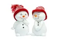 Produktbild: SIKORA Weihnachtsfigur DK32 Schneemann mit Strickmützen für Weihnachten und Winter 2er Set