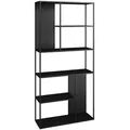 Produktbild: [en.casa] Standregal, Schwarz, Metall, 90x188x30 cm, Wohnzimmer, Regale, Bücherregale