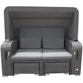 Produktbild: Home Deluxe Strandkorb, Grau, Kunststoff, 160x69x189 cm, Gartenmöbel, Gartenstühle, Gartenstühle