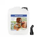 Produktbild: Natur Leinöl Holzschutz für Holz innen & außen, 5 L Kanister mit Ausgießer, naturrein, wasserabweisendes Holzöl für Möbel, Gartenmöbel und Terrasse, ergiebig 0,1–0,2 l/m²