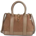 Produktbild: Florence Damen Leder Schultertasche Wildleder Tasche taupe OTF186I6