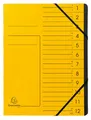 Produktbild: EXACOMPTA Organisationsmappe 10x Ordnungsmappe + Gummizug innen schwarz 12 Fächer A4 Gelb 541209E, Manila gehefte Ordnungsmappe