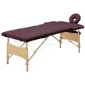 Produktbild: vidaXL Massageliege Klappbar 2-Zonen mit Holzgestell Bordeaux-Lila