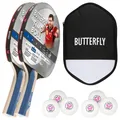 Produktbild: Butterfly Tischtennisschläger 2x Timo Boll Silber 85016 + Cell Case 2 + Bälle, Tischtennis Schläger Set Tischtennisset Table Tennis Bat Racket