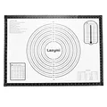 Produktbild: Backmatte Silikon Große Antihafte Backunterlage Rutschfeste Teigmatte 71x51 cm Ausrollmatte Silikonmatte Backfolie Backpapier Arbeitsmatte mit Messung für Fondant Pizza Brot Matte BPA Frei, Schwarz