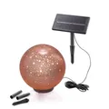 Produktbild: Esotec LED Solarkugel Magic Stars, D=20cm, Sterne Projektion, Farbe Kupfer, Akku, USB Ladekabel, 60 LEDs, Bodenleuchte, Dekoleuchte, Solarleuchte, Kugelleuchte, außen, wetterfest, Winterfest, 103011