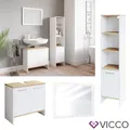 Produktbild: Badmöbelset Unterschrank Badspiegel Hochschrank Elvio Weiß Sonoma Badmöbel Vicco