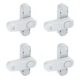 Produktbild: BASI | Fenstersicherung 4er Set | Weiß Braun | Zusatzsicherung für einflügelige Fenster Fenstertüren | verriegelbar mit Druckknopf | Schwenkriegel | Einbruchschutz | Farbe Weiß | 4 Stück