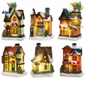 Produktbild: Weihnachtsdorf Mit Beleuchtung LED Weihnachtsdeko Innen Fenster 6tlg 6 Stück