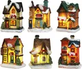 Produktbild: LED Weihnachtsdeko innen Fenster beleuchtet Haus Batteriebetrieben 6er Set