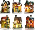 Produktbild: Weihnachtsdorf Mit Beleuchtung LED Weihnachtsdeko Innen Fenster 6tlg 6 Stück