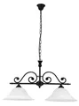 Produktbild: rabalux 2-flammige Pendelleuchte Landhausstil weißes Alabasterglas Metall schwarz Dorothea