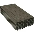 Produktbild: Woltu Wpc Terrassenfliesen Terrassendielen Holz-optik 30x60cm, Fliese Bodenfliese Klickfliese Mit Klicksystem Bodenbelag (6 Stück / 1 M2) Coffee