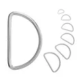 Produktbild: D-Ringe aus Metall, 12 Stück, für 10 mm breite Gurtbänder, Silber-farben, 1,5 mm starker Ring, nicht verschweißte D Ring Öffnung, halbrunder Metallring aus vernickeltem Stahl, DRing Schnalle DIY, Gurt