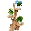 Produktbild: Teak Blumenständer Blumenpodest Pflanzentreppe Ständer Blumenhocker Podest Regal H60cm