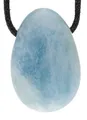 Produktbild: Aquamarin blau Tropfenanhänger mit Baumwollband gebohrt | Edelstein Schmuck