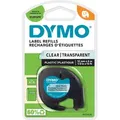 Produktbild: DYMO Original LetraTag Etikettenband | 12 mm x 4 m |schwarz auf transparent | selbstklebendes Kunststoff Schriftband | für LetraTag-Beschriftungsg...