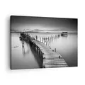 Produktbild: Bilder auf Leinwand Meer Brücke Landschaft Natur Leinwandbild 70x50cm Wandbilder Dekoration Wohnzimmer Schlafzimmer Küche Deko Klein Wanddeko Bild Wand Kunstdruck Art Wall Decor Canvas AA70x50-3082