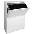 Produktbild: ARREGUI Basic CR601-B Recycling Abfalleimer / Mülleimer aus Stahl mit 4 Inneneimern, 4 Fach Mülltrennsystem, 4 x 17L (68 L), weiß