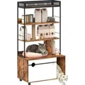 Produktbild: PawHut Katzenklo Schrank Spanplatte Stahl Rustikal Braun 80L x 48B x 152H cm