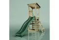 Produktbild: OutdoorToys Spielturm Nizza aus Holz in Dunkelgrün mit Rutsche & Kletterwand