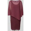 Produktbild: Vera Mont Cocktailkleid mit semitransparentem Besatz in Dunkelrot, Größe 38