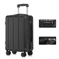 Produktbild: Premium Reisekoffer TSA-Schloss,YKK-Reißverschluss Hartschalen-Koffer Trolley Kabinenkoffer Rollkoffer Suitcase Handgepäck 4 Rollen (Schwarz, M)