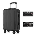 Produktbild: YONSLY Premium Reisekoffer TSA-Schloss,YKK-Reißverschluss Hartschalen-Koffer Trolley Kabinenkoffer Rollkoffer Suitcase Handgepäck 4 Rollen (Schwarz, M)