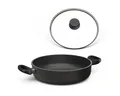 Produktbild: Hoffmann Germany Schmorpfanne Ø 20 cm mit Deckel, Bräter, Made in Germany, Aluguss (Set, 2-tlg., 1x Schmorpfanne Ø 20 cm + 1x Glasdeckel), Seitengriffe, Antihaft, 1,2 l, Ø 20 cm