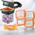Produktbild: Original Nicer Dicer Quick 5 in 1 orange 7 Teile 4 Messer Auffangbehälter NEU