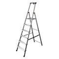 Produktbild: Stufen Stehleiter Krause Safety Aluminium 6 Stufen hoher Sicherheits-Bügel und große rutschsicherer Plattform 126344