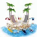 Produktbild: Gallop Chic Strand-Mikrolandschaft Miniliegestuhl Strandkorb Sonnenschirm Kleine Palme Deko Accessoires, 16 Stück Miniatur-Ornament-Set für DIY, Zen Garten Dekoration, Einzigartiges Geschenk