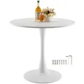 Produktbild: VEVOR runder Esstisch Küchentisch Holztisch (80 cm / 113,4 kg belastbar) für 2_4 Personen, moderne Bürotische mit Säulenfu_ im Tulpendesign, für
