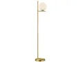 Produktbild: TRIO Leuchten LED Stehlampe, Dimmfunktion, LED wechselbar, Warmweiß, moderne dimmbar-e mit Glas-Kugel Lampenschirm gold-en, H: 150cm