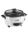 Produktbild: Russell Hobbs Schwarz Weiß 1,4 l Tasten Metall Glas 300 W Medium Rice Cooker W 6 Servings (23887036001)