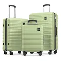 Produktbild: Travely Polycarbonat Koffer Set 77cm, 67cm, Handgepäck Koffer in einem Set, Sehr robuste Reisekoffer mit sanften Rollen & TSA Schloss, Reisekoffer
