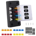 Produktbild: 4 Fach Sicherungshalter 12 Volt KFZ Sicherungskasten Sicherungshalter Flachsi...