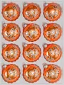 Produktbild: 12 TLG. Glas-Weihnachtskugeln Set in Hochglanz-Orange-Silberne-Ornamente - Neuheit - Christbaumkugeln - Weihnachtsschmuck-Christbaumschmuck