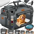 Produktbild: Hundebox Hundetransportbox faltbar Inkl.Hundenapf Transporttasche Hundetasche Transportbox für Haustiere Hunde und Katzen Haustiertransportbox