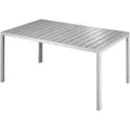 Produktbild: tectake Gartentisch, Silber, Grau, Metall, Baum/Pflanze/Natur, Rechteckig, 90x74.5x150 cm, Gartenmöbel, Gartentische, Gartentische