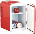 Produktbild: Rosenstein & Söhne Kleiner Kühlschrank: Mini-Kühlschrank mit Warmhalte-Funktion, 4 Liter, für 12/230 Volt, rot (Mini für Dosen, Kfz, Zigarettenanzünder)