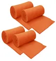 Produktbild: Betz Fleecedecke 4 Stück 130x170 cm 180g/m² – Weiche Wohndecke & Kuscheldecke – Flauschige Sofadecke als Tagesdecke – Leicht, wärmend & pflegeleicht – Farbe orange