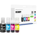 Produktbild: KMP  schwarz, cyan, magenta, gelb Tintenflaschen kompatibel zu EPSON 102...