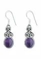 Produktbild: Ohrringe 925 Silber Amethyst lila Stein Edelstein Ohrhänger echt Silber Damen Sterling Silber Hänger Geschenk (MOH-077-01)