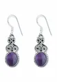 Produktbild: mantraroma Paar Ohrhänger ESPERO aus 925 Silber mit Amethyst (Paar, Paar Ohrringe mit Schmuckbeutel), 925 Sterling Silber Ohrringe für Damen