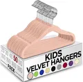 Produktbild: Utopia Home Kinder-Kleiderbügel aus Samt (50 Stück) – 27,9 cm (11 Zoll) robuster Baby-Kleiderbügel – rutschfest für den täglichen Gebrauch (Rosa)