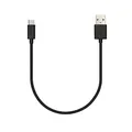 Produktbild: Veho Pebble USB-A zu USB-C Kabel | Universalladung und Sync | 0.2m / 0.7ft Ladekabel | Datenübertragung - Schwarz (VCL-002-C-20CM)