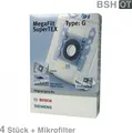 Produktbild: Bosch 17000940 Filterbeutel 4Stk Typ G Vliesfilter Filter für Bodenstaubsauger