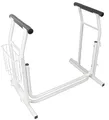 Produktbild: Ergonomische Toiletten-Aufstehhilfe mit höhenverstellbaren, rutschfesten Armlehnen und praktischem Korb – Ideal für Senioren und Menschen mit eingeschränkter Mobilität